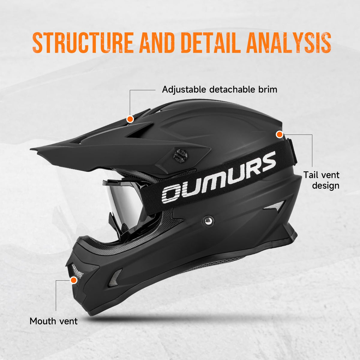 Adult ATV Dirt Bike Helmet with Goggles Gloves & Mask V287