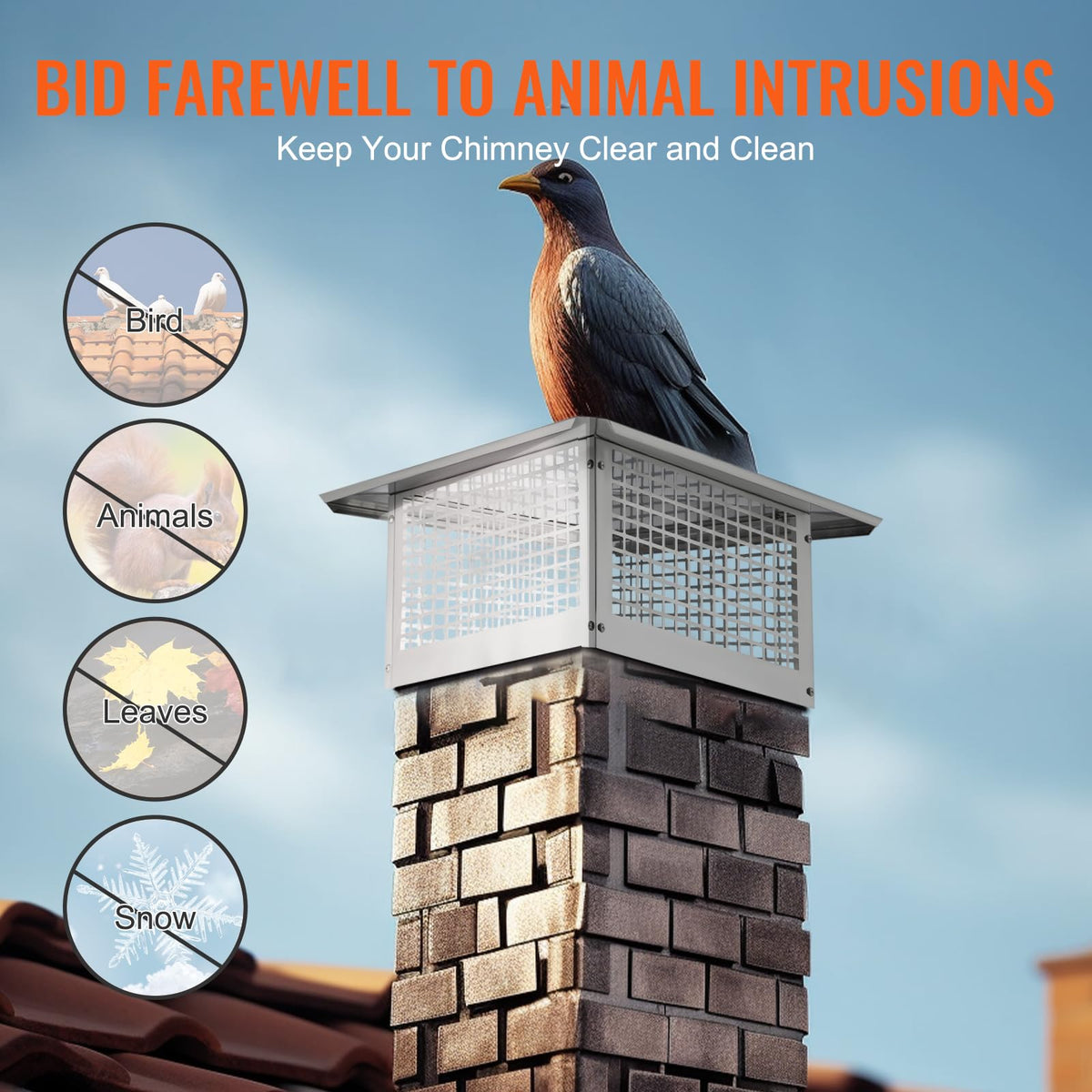 17x17 inch 304 Stainless Steel Chimney Cap R8246