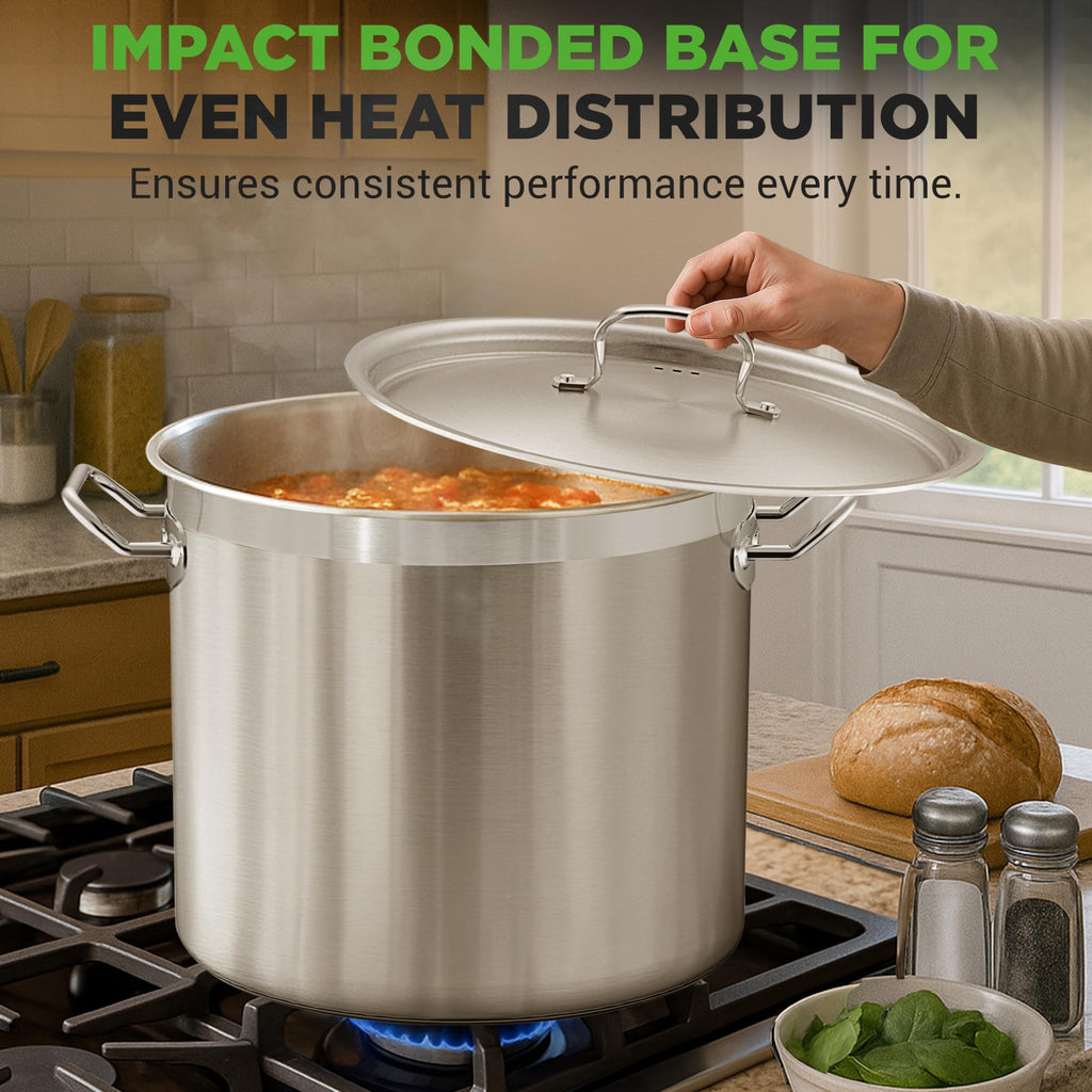 Stainless Steel Stock Pot with Lid 40 Qt S14305