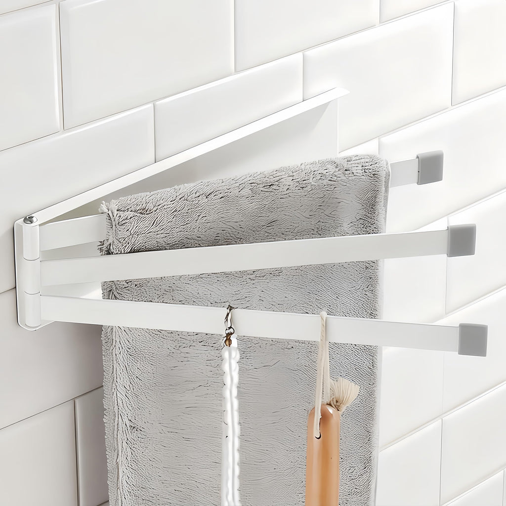 Swivel Kitchen Towel Rack 3-Arm White E534133