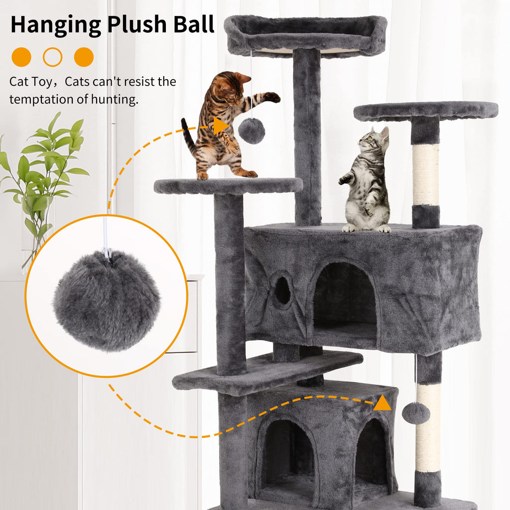 70 Inches Navy Blue Cat Tree L8742
