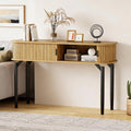 47" Fluted Narrow Console Table with 2 Drawers & Sliding Door H635781