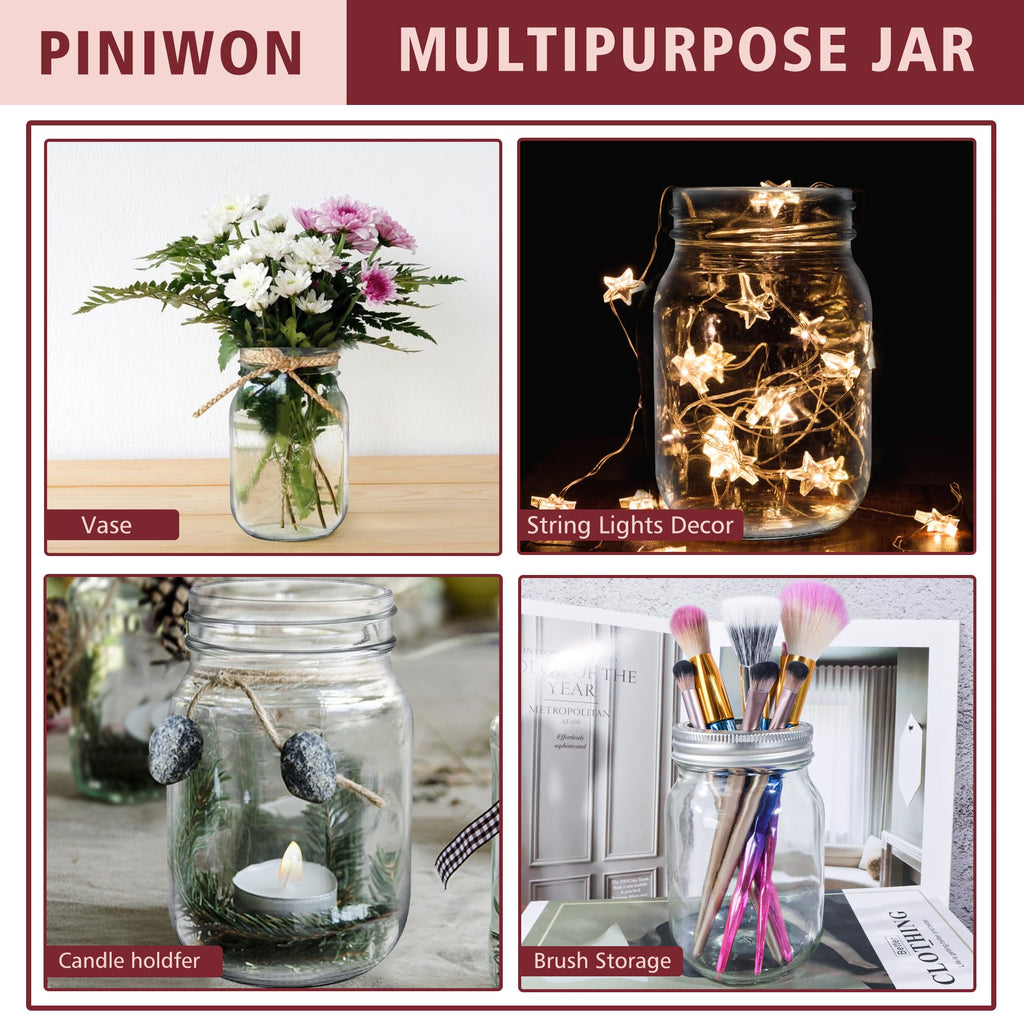 16 oz Mason Jars with Lids and Bands, 15 Pack T345