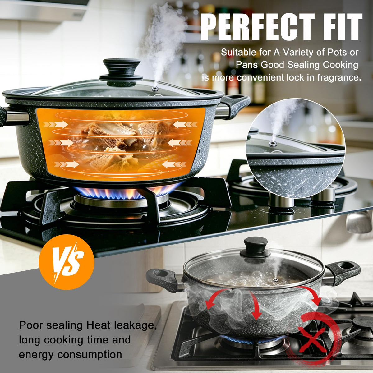 Tempered Glass Universal Lid for Pots, Pans and Skillets P98548