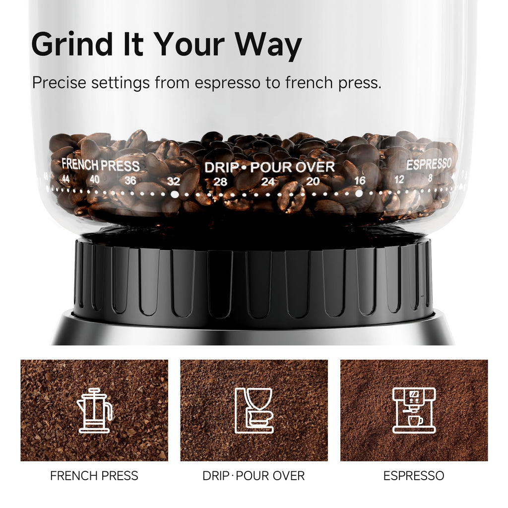 Electric Coffee Grinder with 48 Grind Settings Q623