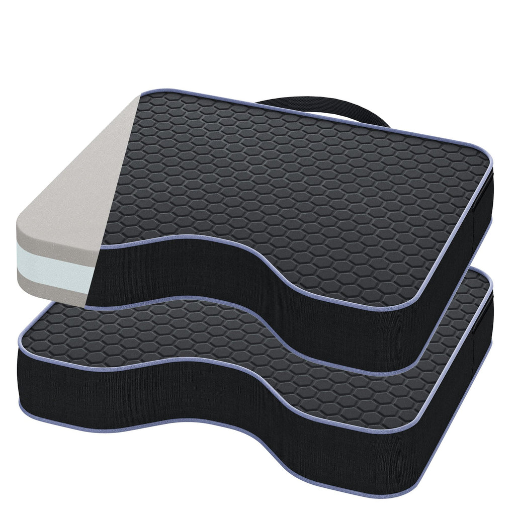2 Pack Extra Thick Portable Bleacher Seat Cushions with Memory Foam P3040