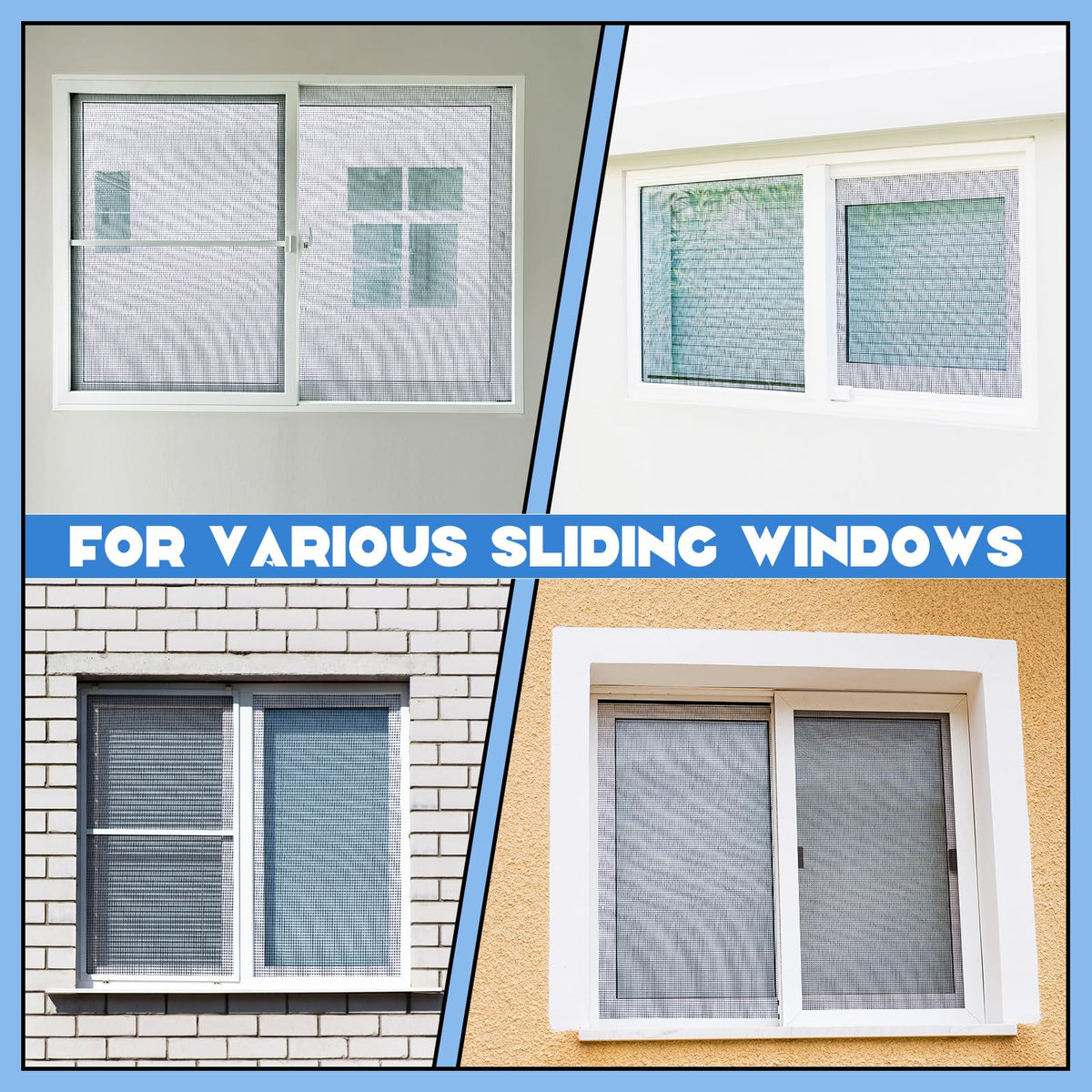 4 Pack Window Screen Kit with Aluminum Frame White 40'' X 40'' W56622