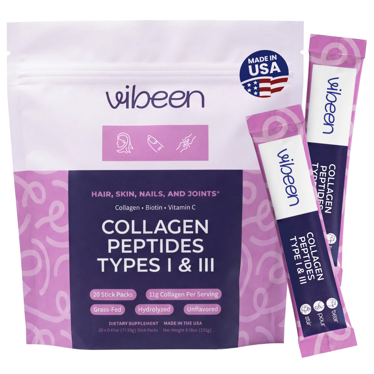 Hydrolyzed Collagen Peptides Powder Packets 20 Servings P810