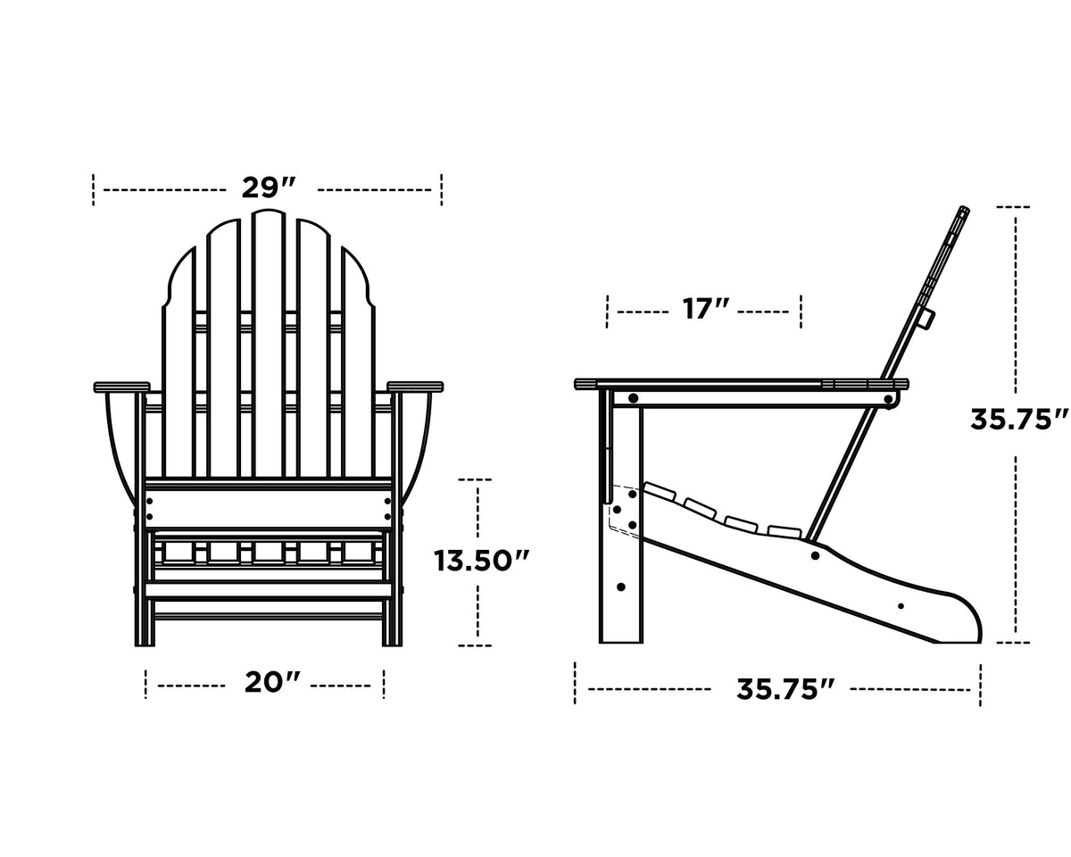 Pacific Blue Outdoor Adirondack Chair V95415