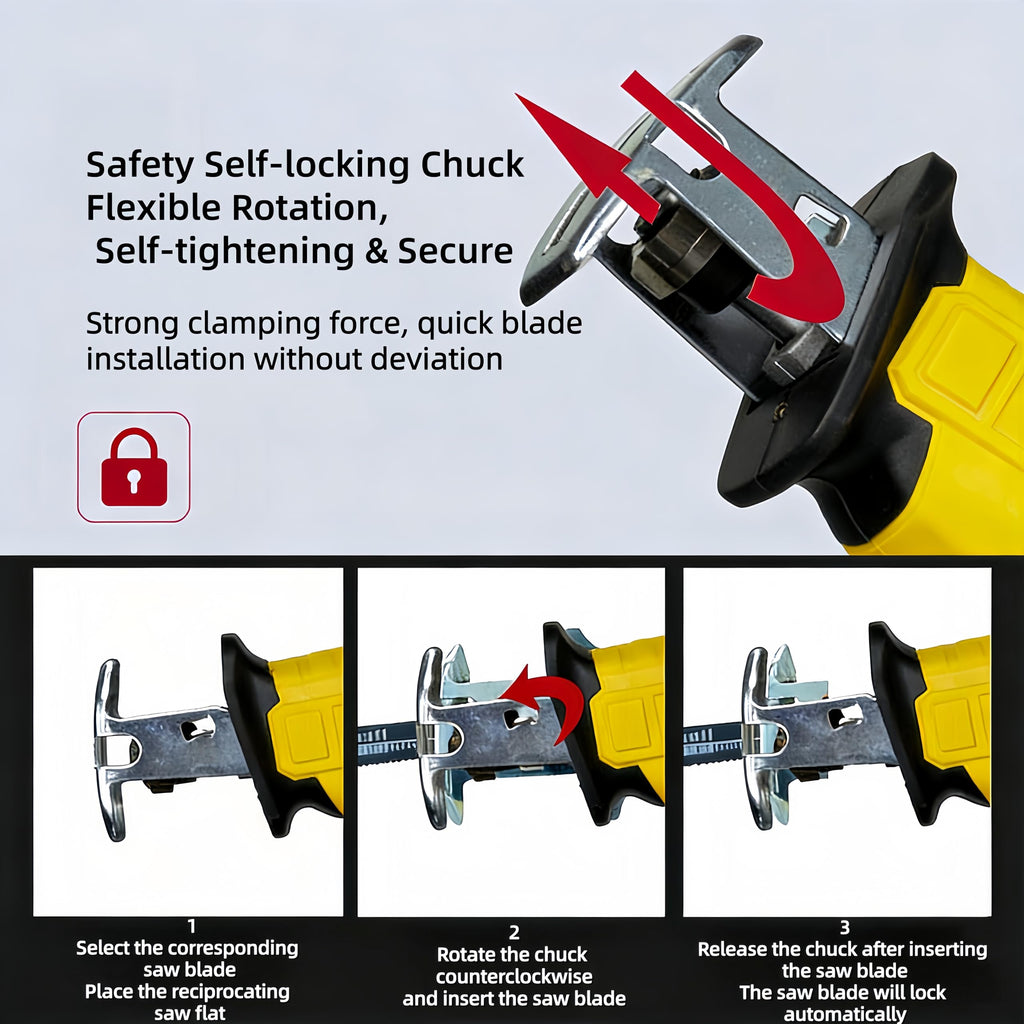 Cordless Reciprocating Saw 0-3500 SPM Variable Speed with 4 Blades Kit L21184