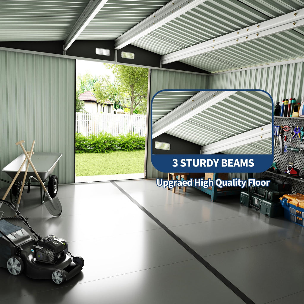 10X14 Ft Galvanized Steel Metal Storage Shed B7728