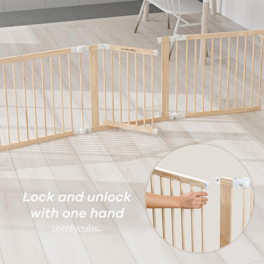 Foldable Playpen Light Wood White M300266