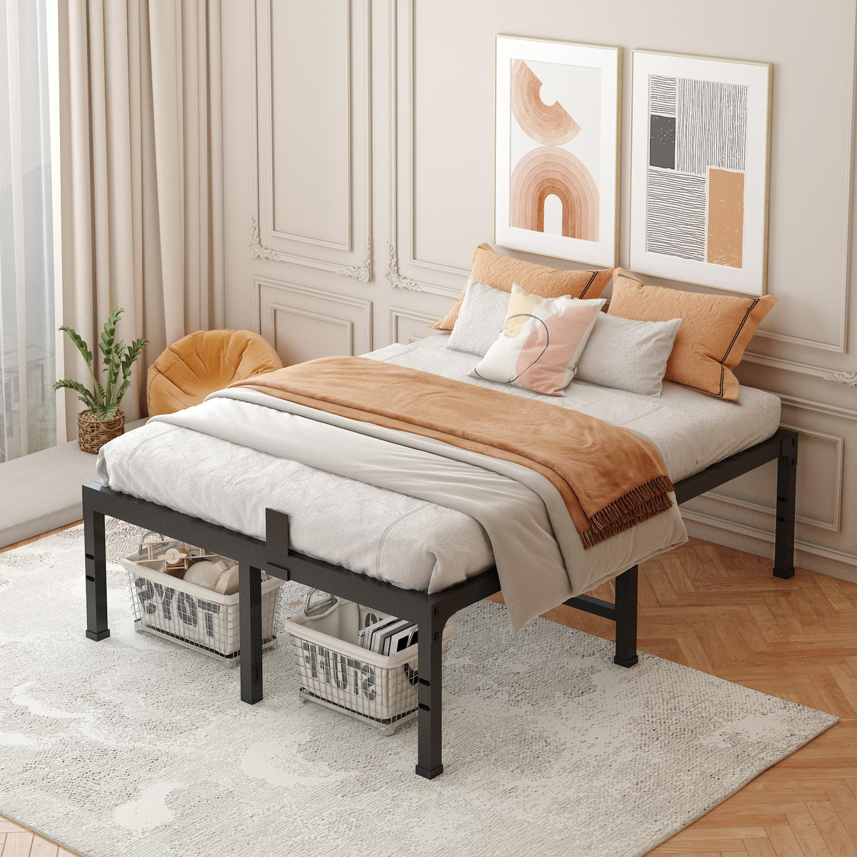 16 Inch Heavy Duty Metal Platform Bed Frame Full Size X739