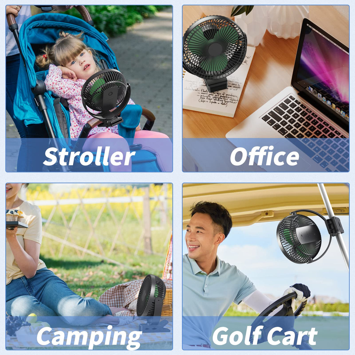 8 Inch Rechargeable Portable Clip on Fan U3135