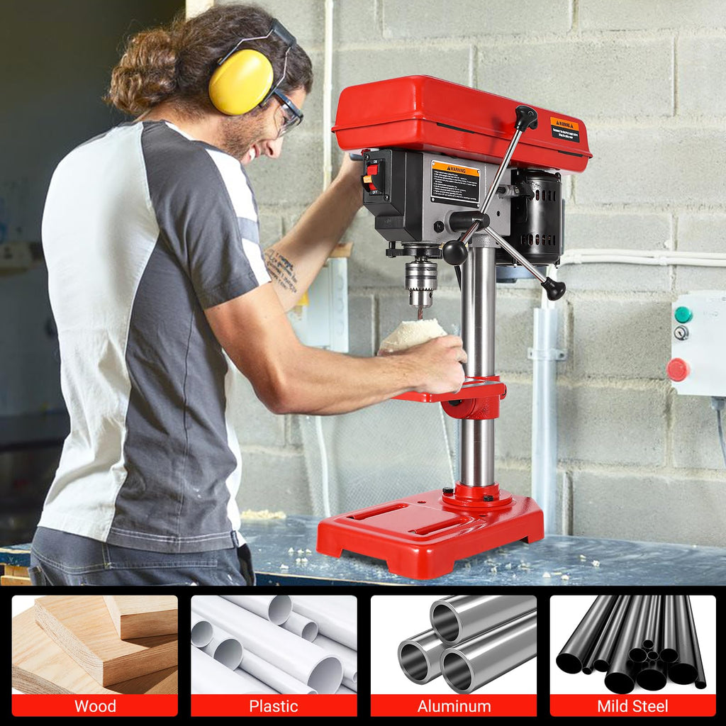 8" Benchtop Drill Press with 5 Adjustable Speeds and Tilting Worktable I896292