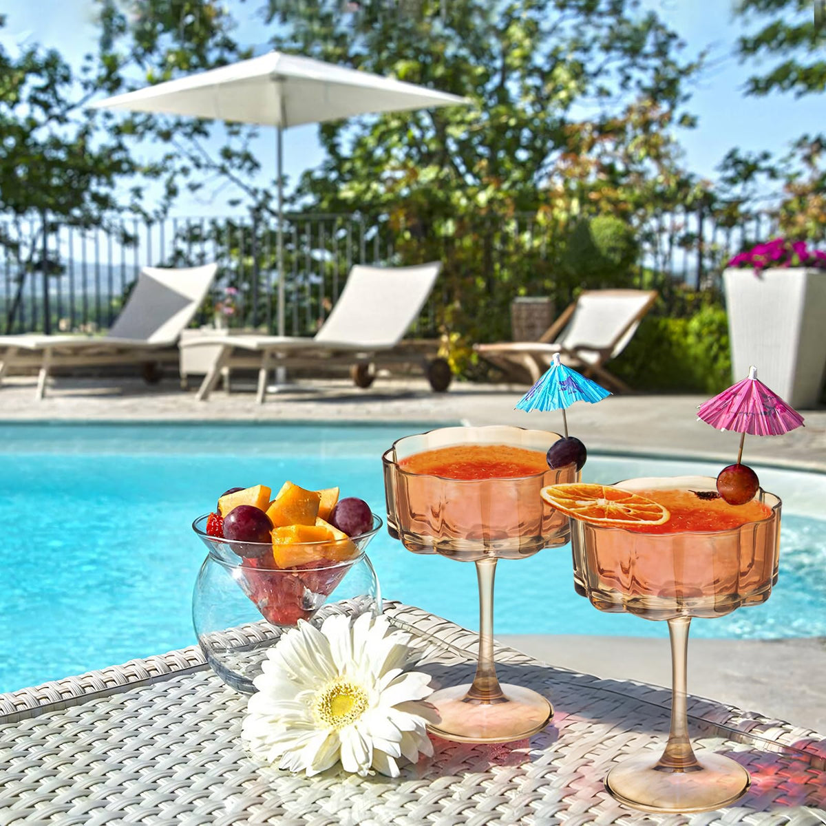 Amber 13oz Glass Coupes Set Of 6 P3925