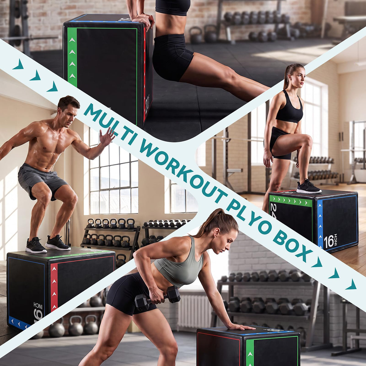 3-in-1 Non-Slip Cushioned Plyometric Jump Box R36483