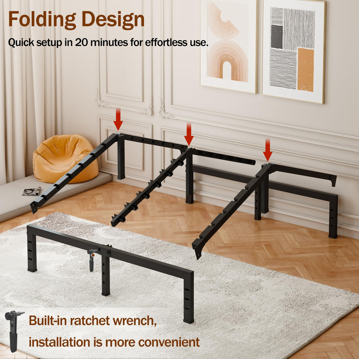 16 Inch Heavy Duty Metal Platform Bed Frame Full Size X739