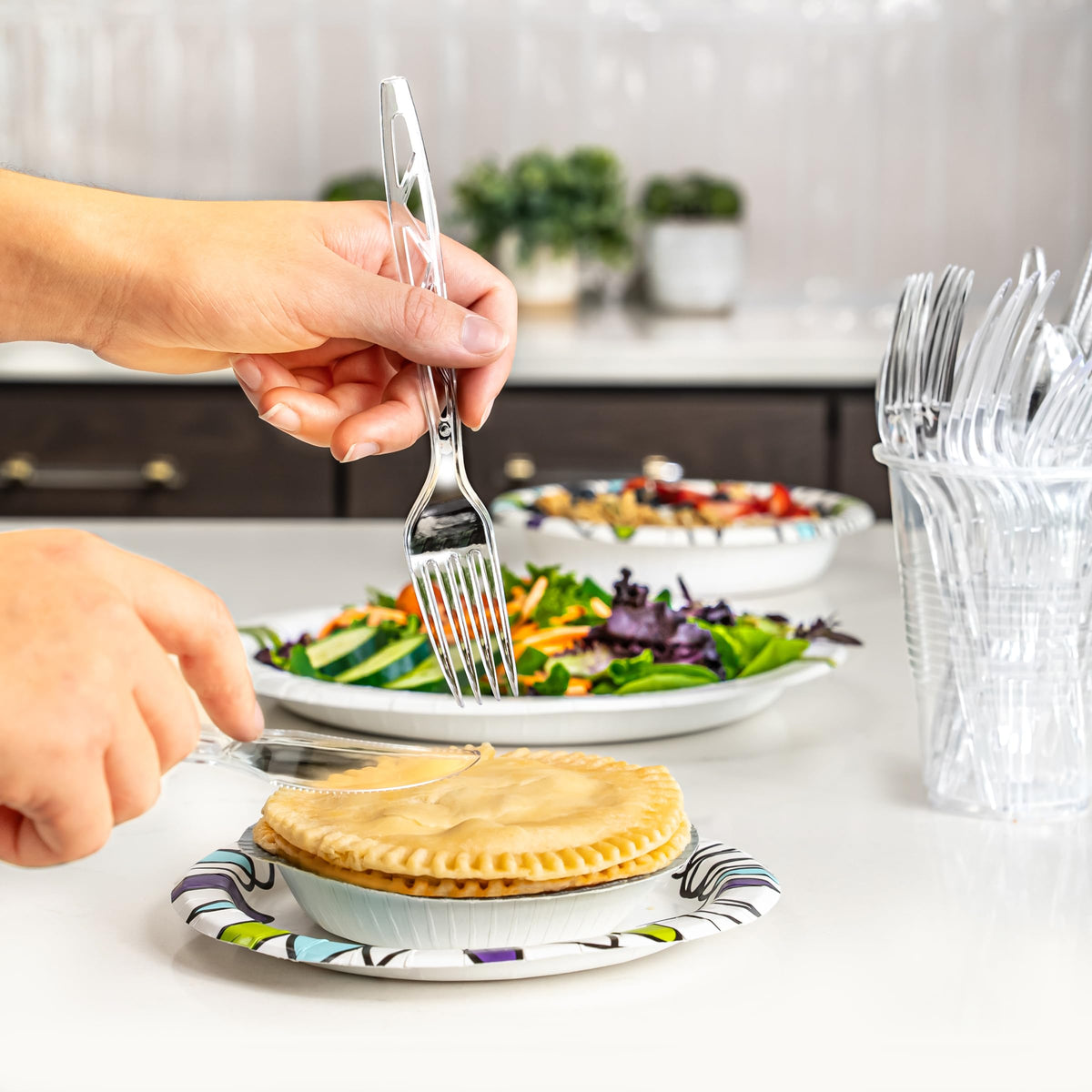 Clear Plastic Cutlery Set, 192 Count Combo Forks, Spoons and Knives N36968