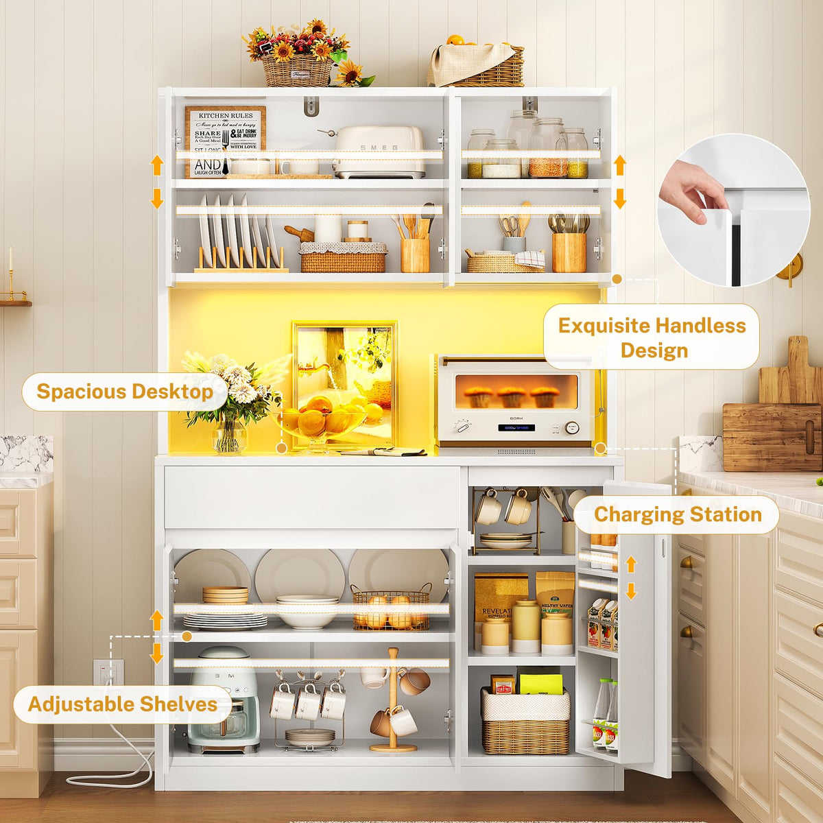 Pantry Cabinet with Charging Station X166