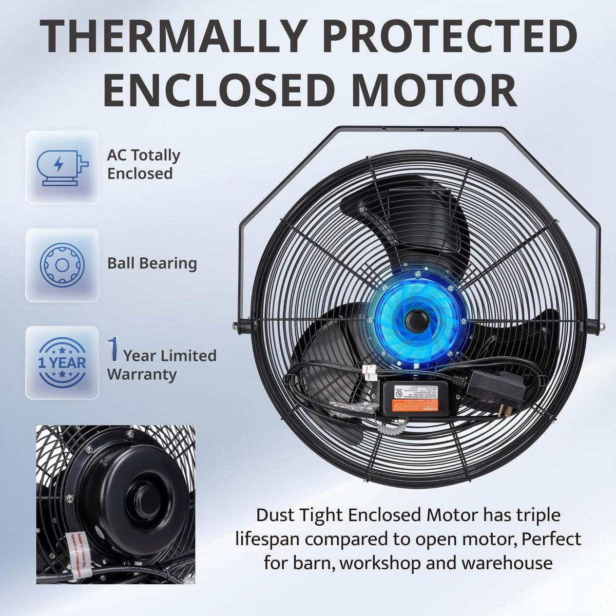 20-Inch High Velocity Outdoor Wall Fan D2209