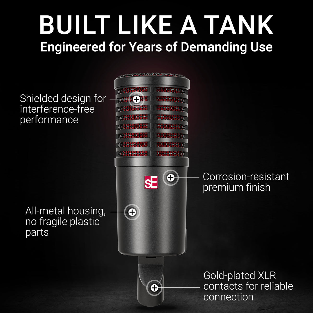 Dynamic Microphone with Built-in Preamp, Shockmount & Pop Filter U9989