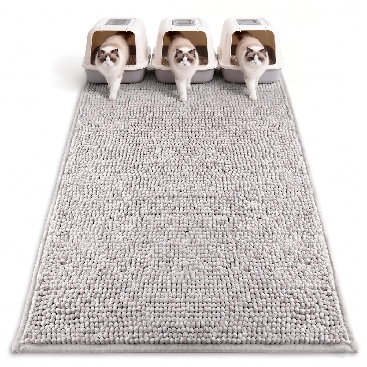Soft Chenille Cat Litter Box Mat 48'' x 36'' W69170