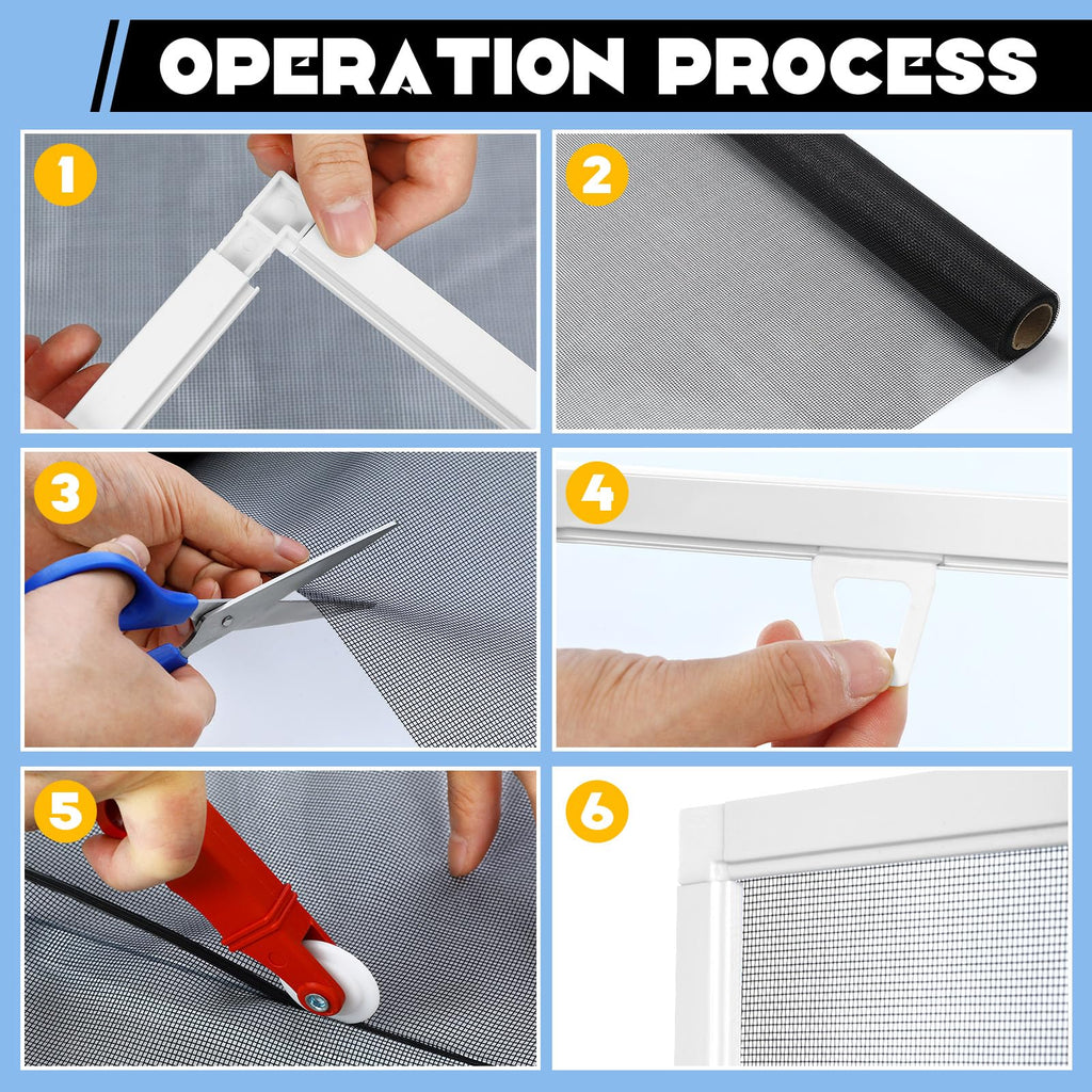 4 Pack Window Screen Kit with Aluminum Frame White 40'' X 40'' W56622