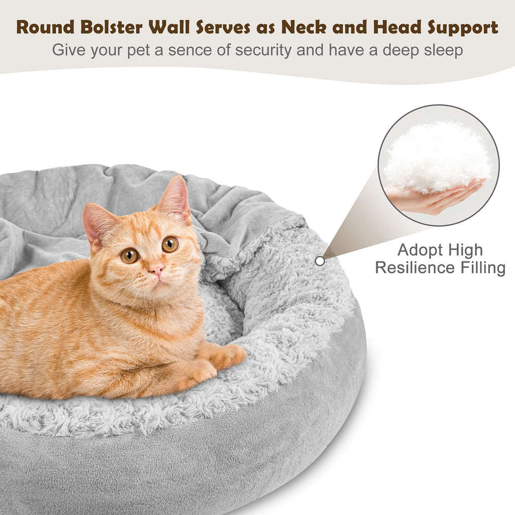 Hooded Blanket Donut Round Dog Bed 23 inch V85093