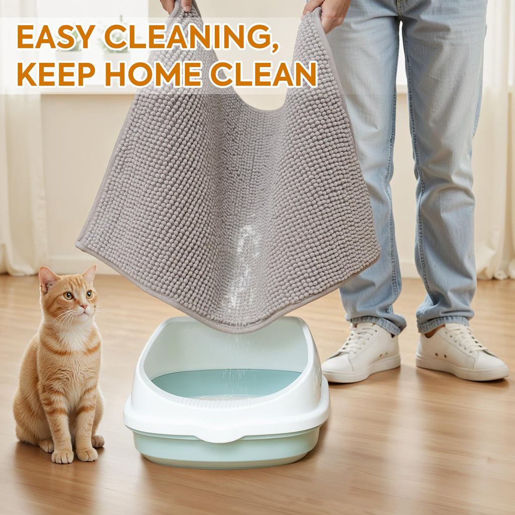Soft Chenille Cat Litter Box Mat 48'' x 36'' W69170