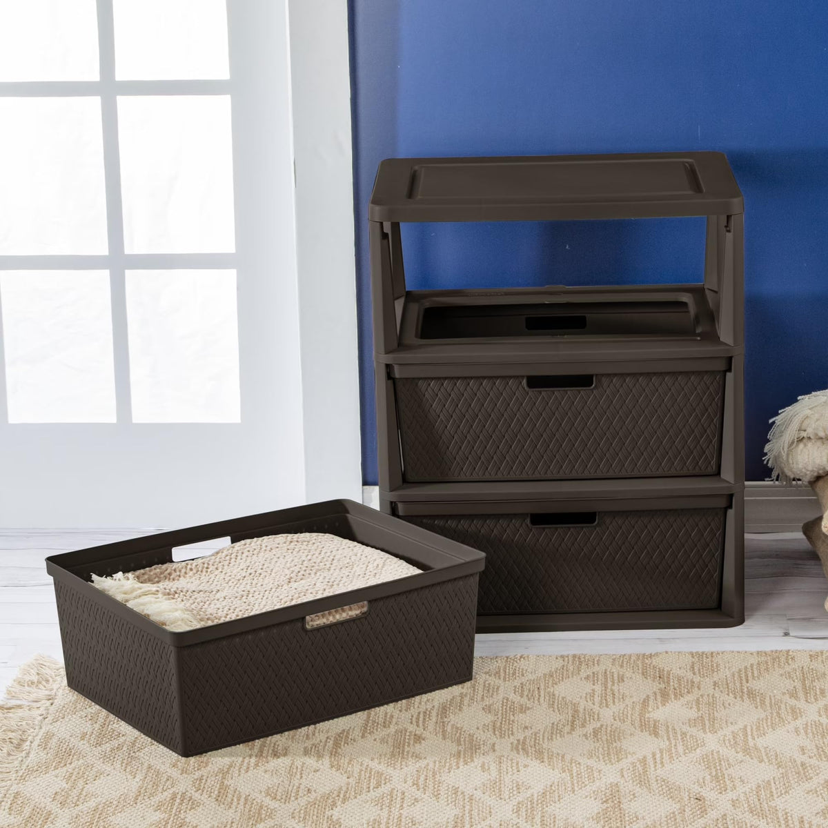 Wide 3 Drawer Plastic Storage Dresser N1167