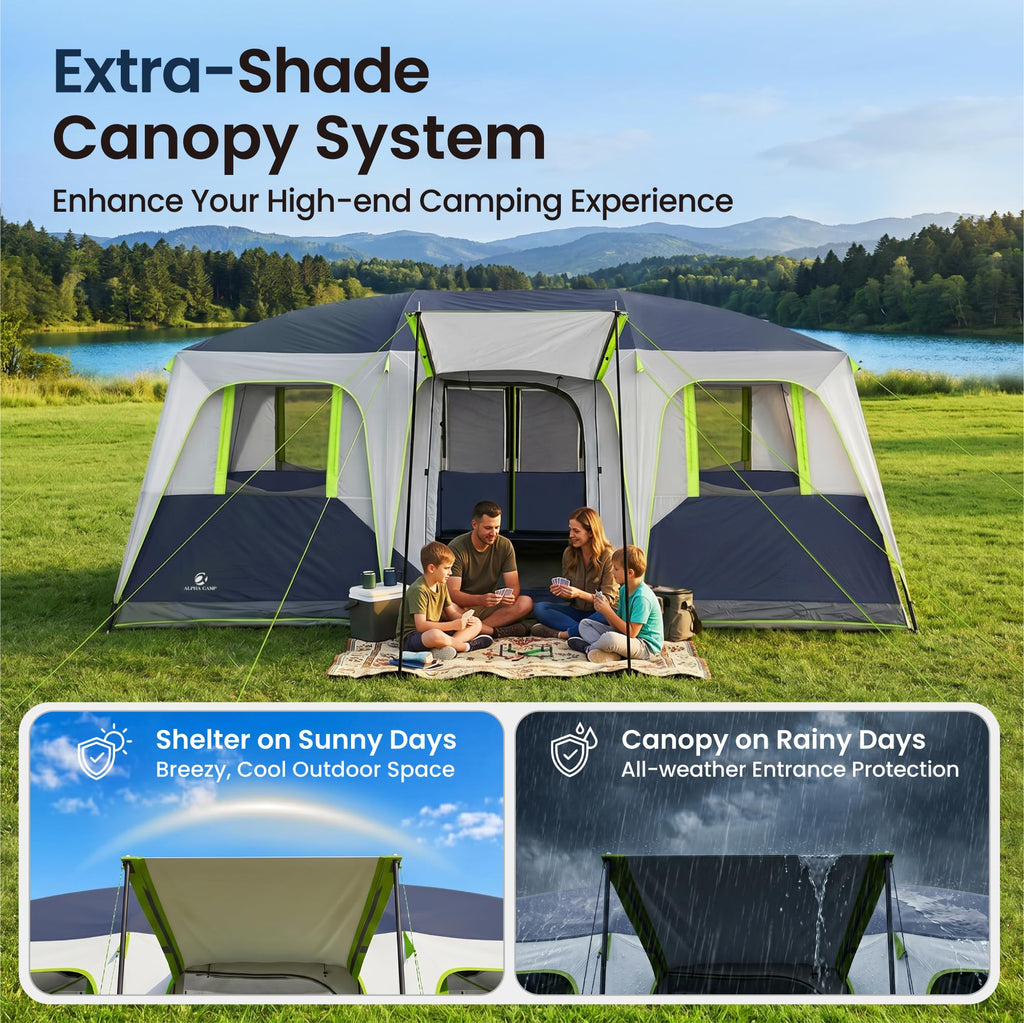 12 Person Camping Tent with Shade Canopy O525
