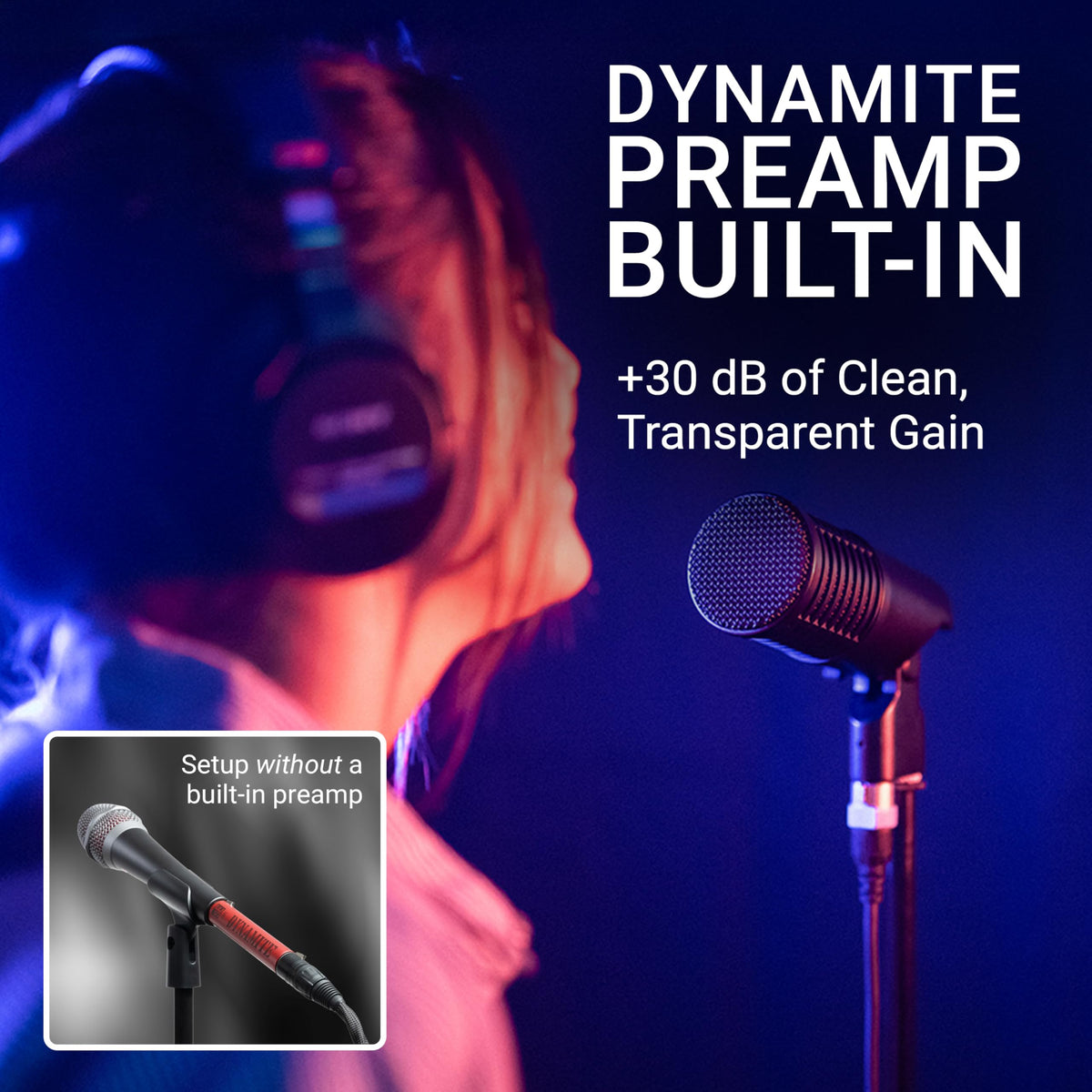 Dynamic Microphone with Built-in Preamp, Shockmount & Pop Filter U9989