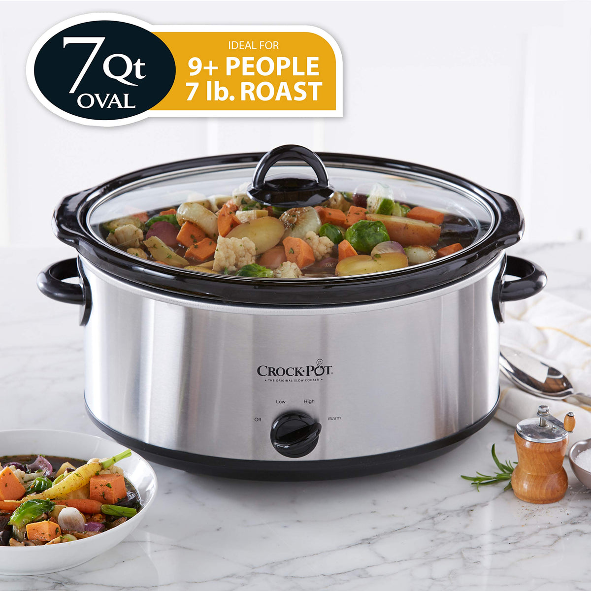 7 Quart and 2 Quart Manual Slow Cooker P782