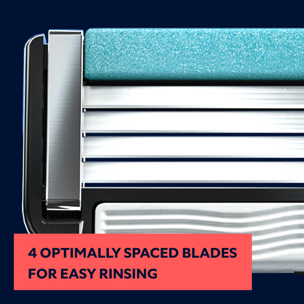 4 Blade Razor Refill Cartridges 8 Count and Shaving Kit K3291