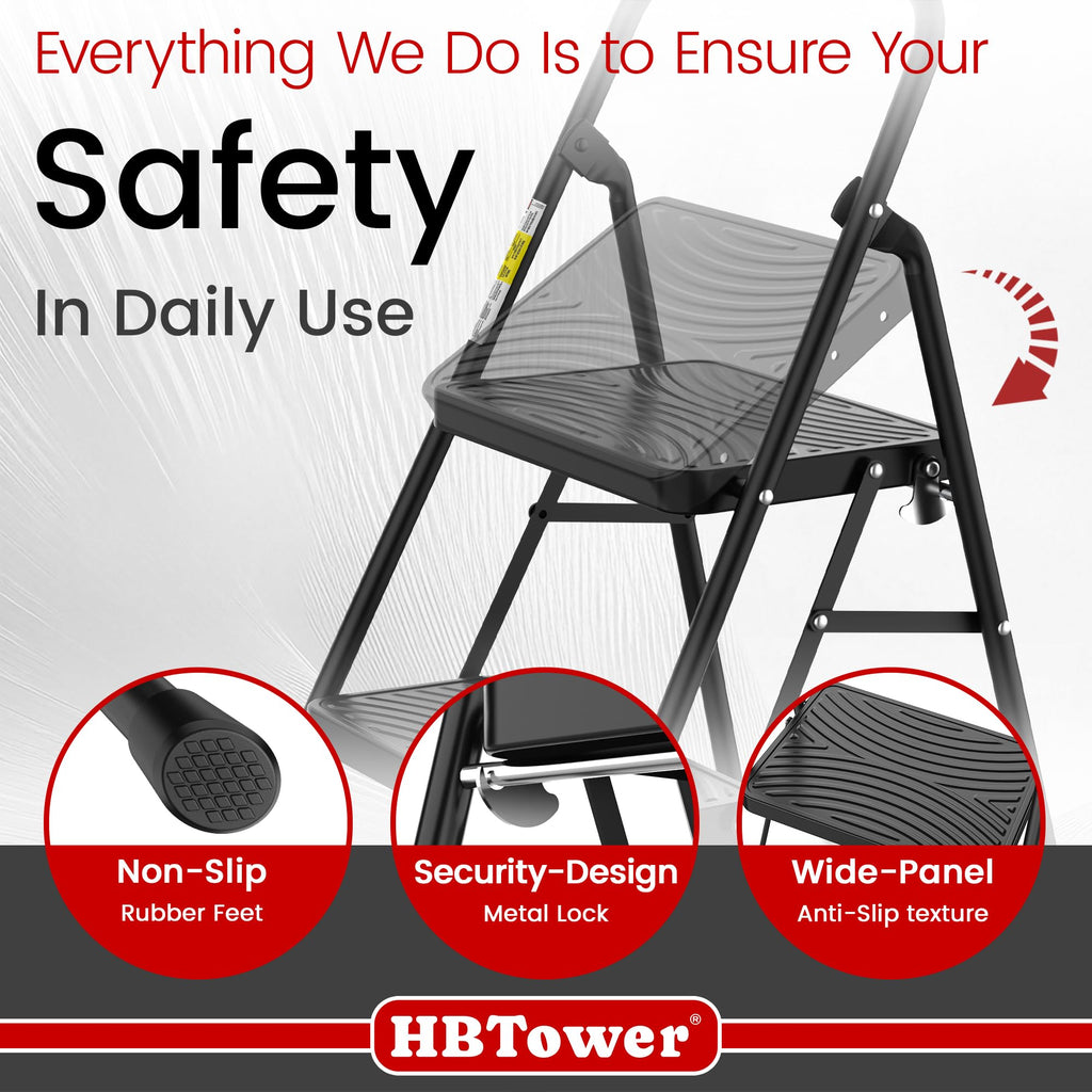 2 Step Ladder with Anti-Slip Pedal H5413