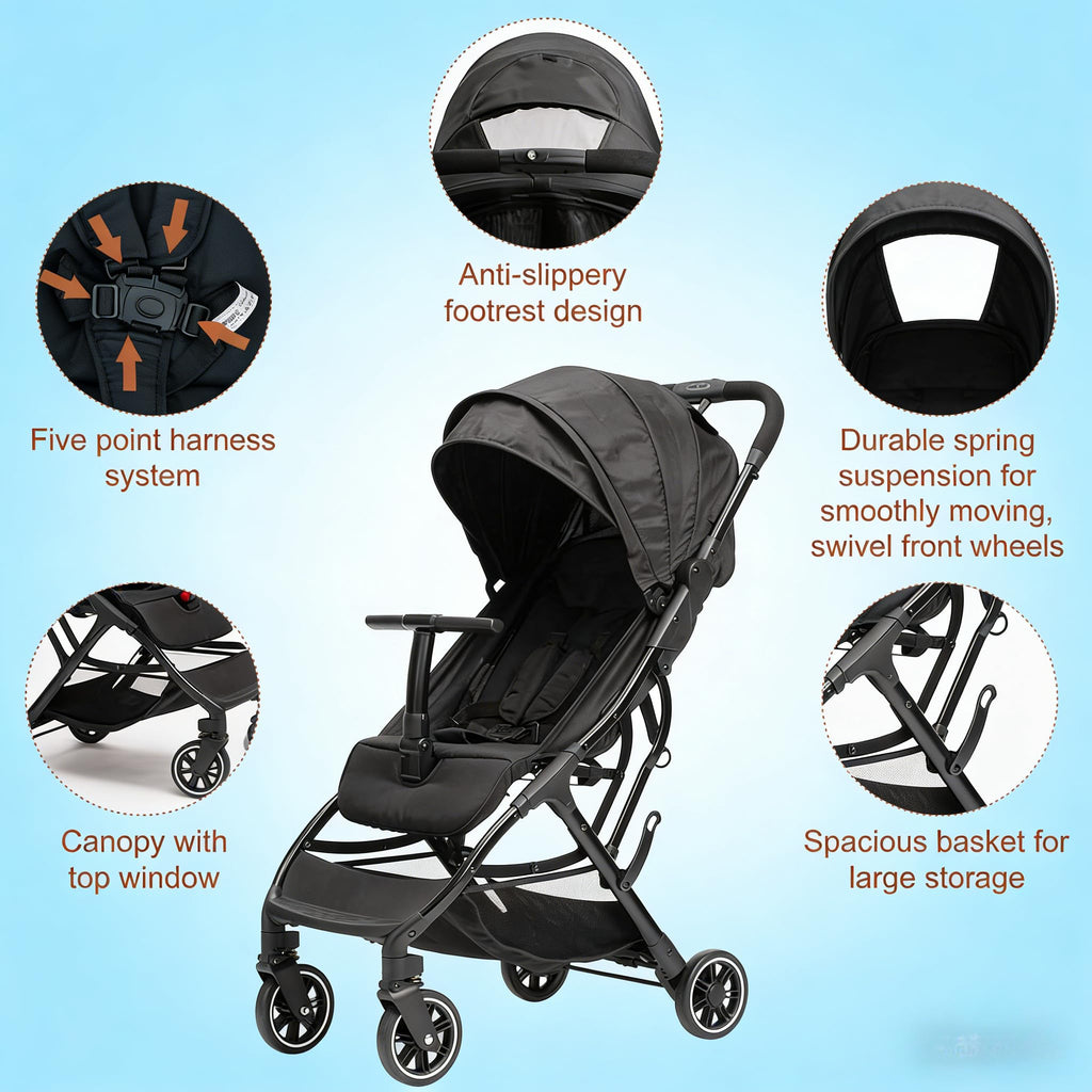Portable Lightweight Umbrella Stroller with Sun Canopy K74746