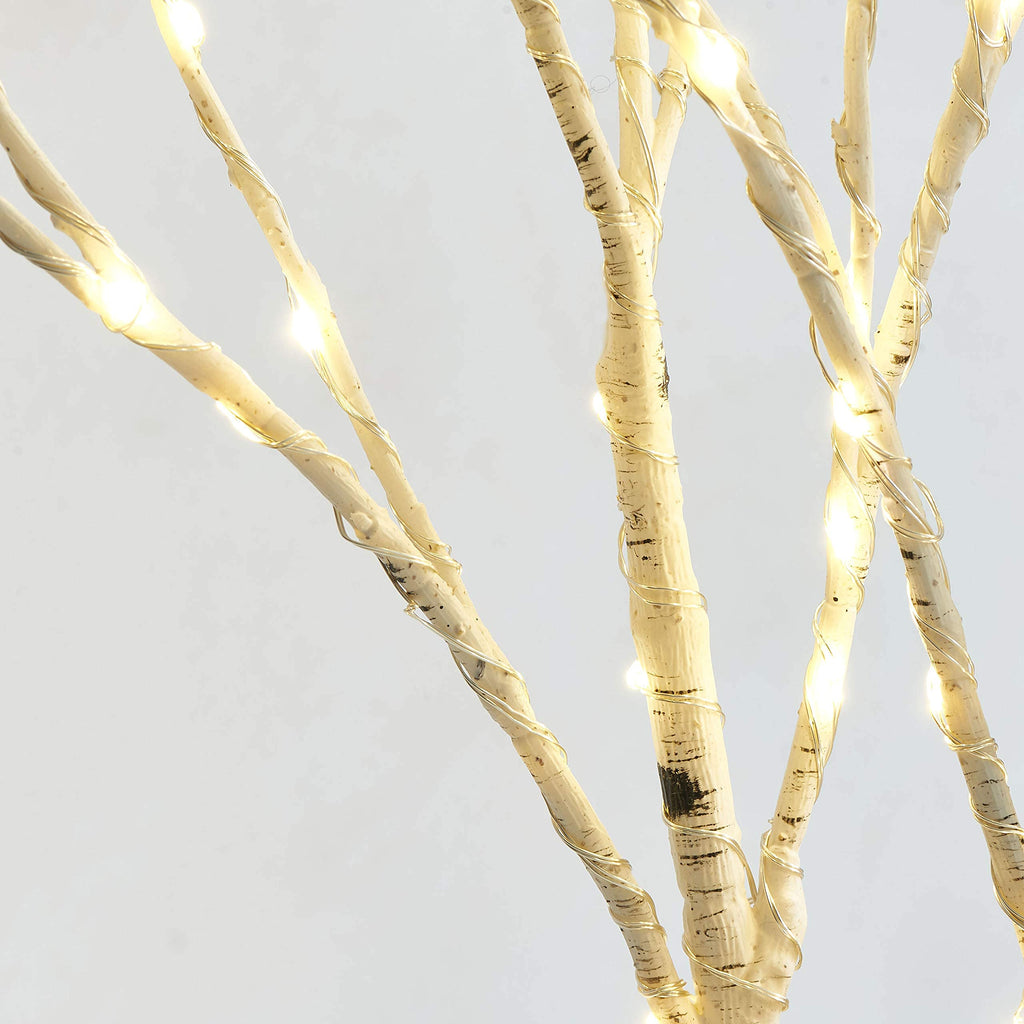 Lighted White Birch Twig Branches 30IN 150 LED with Timer and Dimmer O893