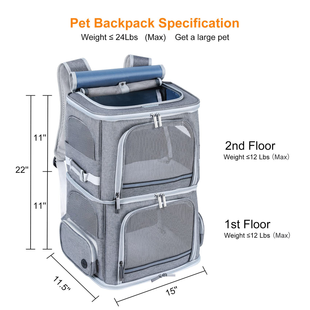 Double Compartment Pet Carrier Backpack R556