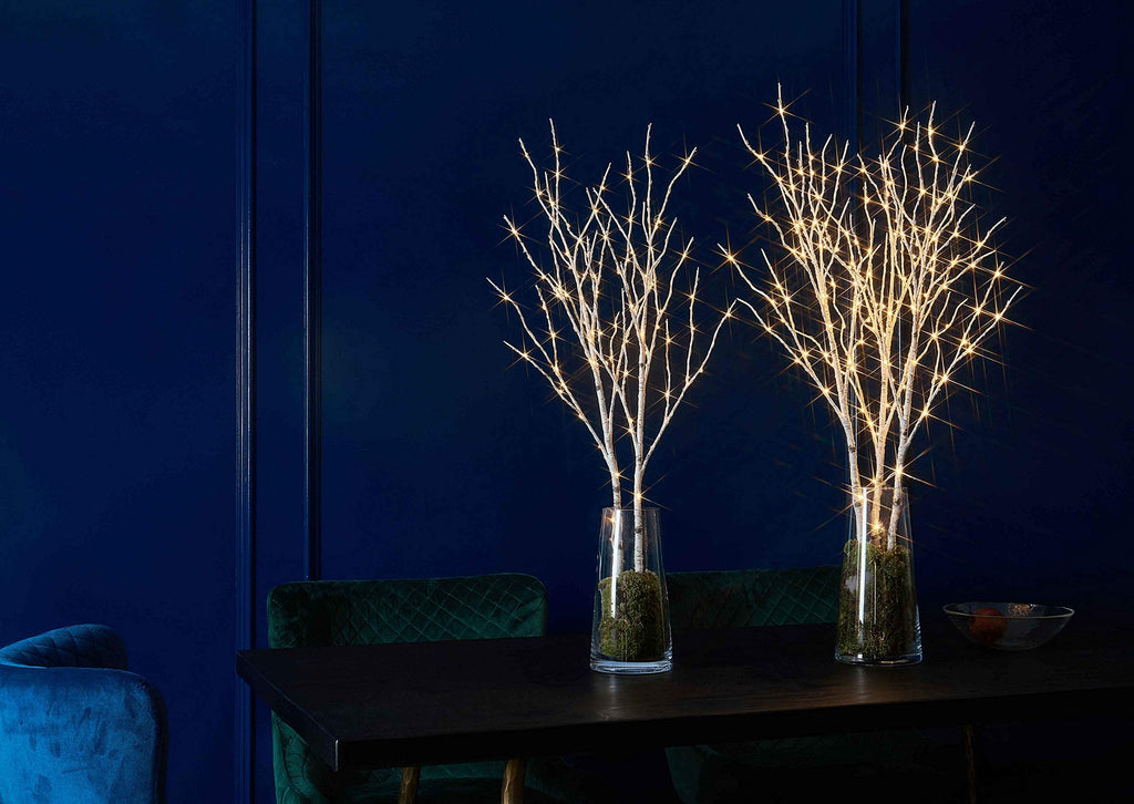 Lighted White Birch Twig Branches 30IN 150 LED with Timer and Dimmer O893