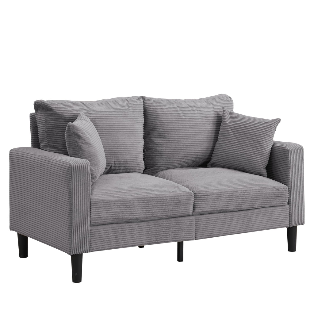 Light Gray Upholstered 2 Seat Loveseat Sofa H134228