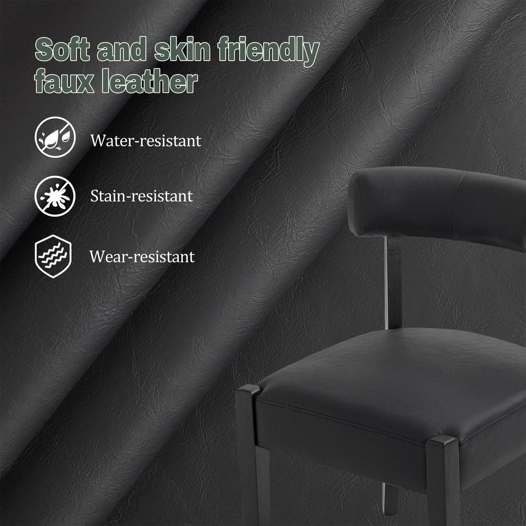 Black Faux Leather Dining Chairs Set of 4 P84507