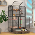 Black Four Layer Metal Cat Cage Dog Crate B4693
