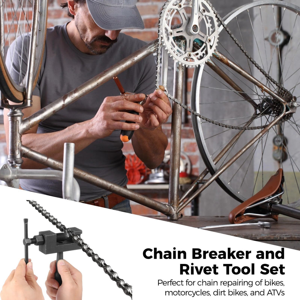15 Pc Motorcycle Chain Breaker Tool Kit with Storage Box A261229