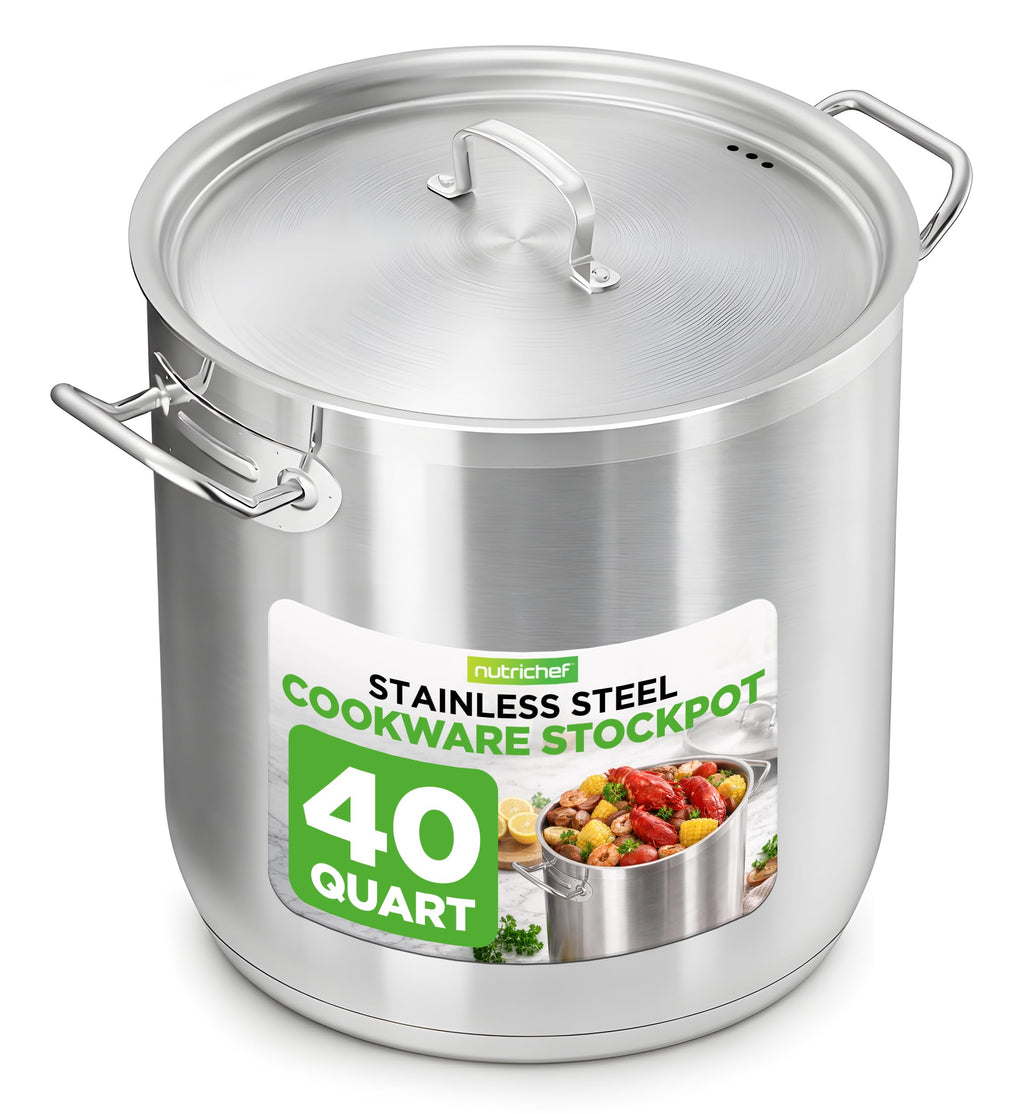 Stainless Steel Stock Pot with Lid 40 Qt S14305