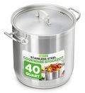 Stainless Steel Stock Pot with Lid 40 Qt S14305
