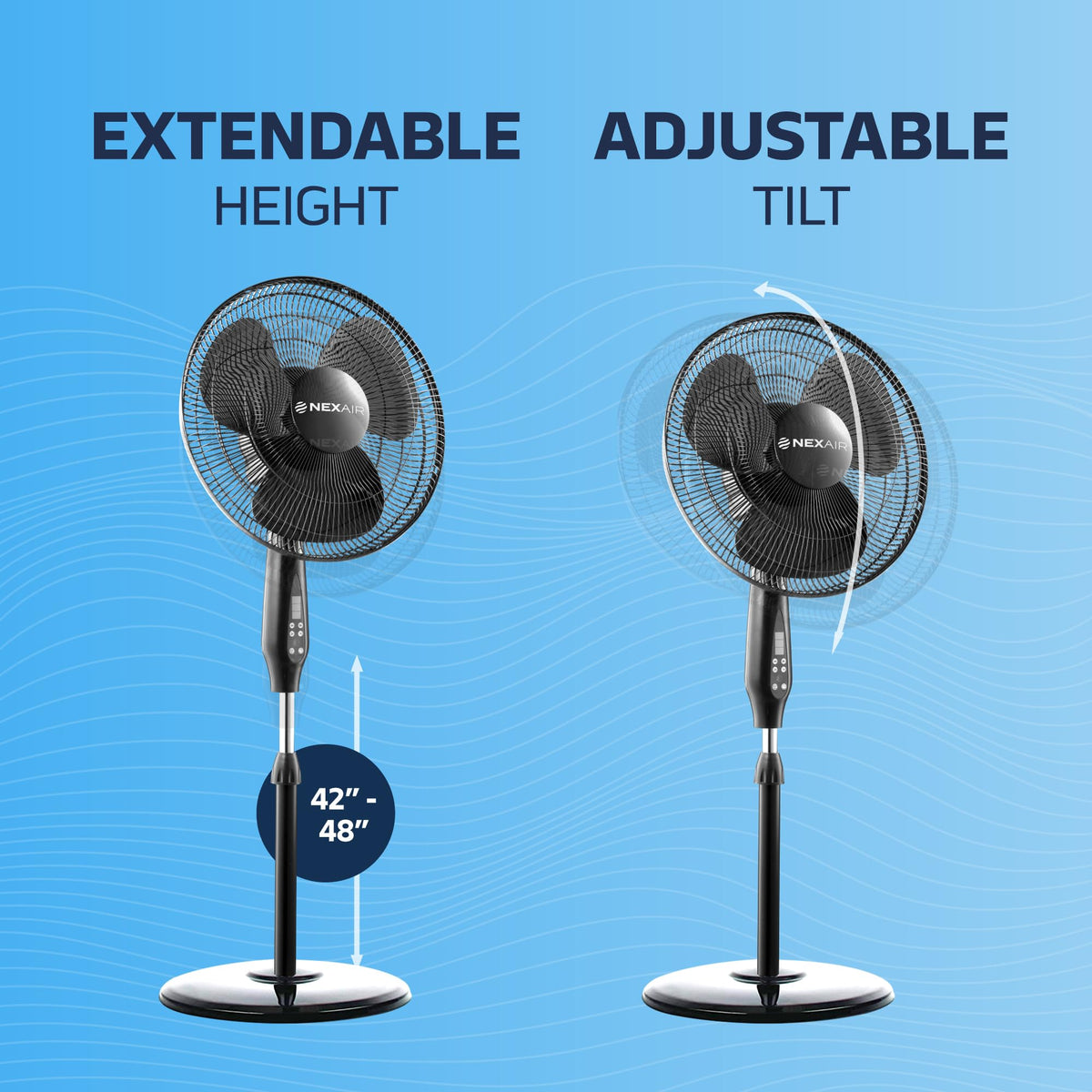 16 Inch Oscillating Pedestal Fan with Remote Control, 3 Speed, Adjustable Height Y63089