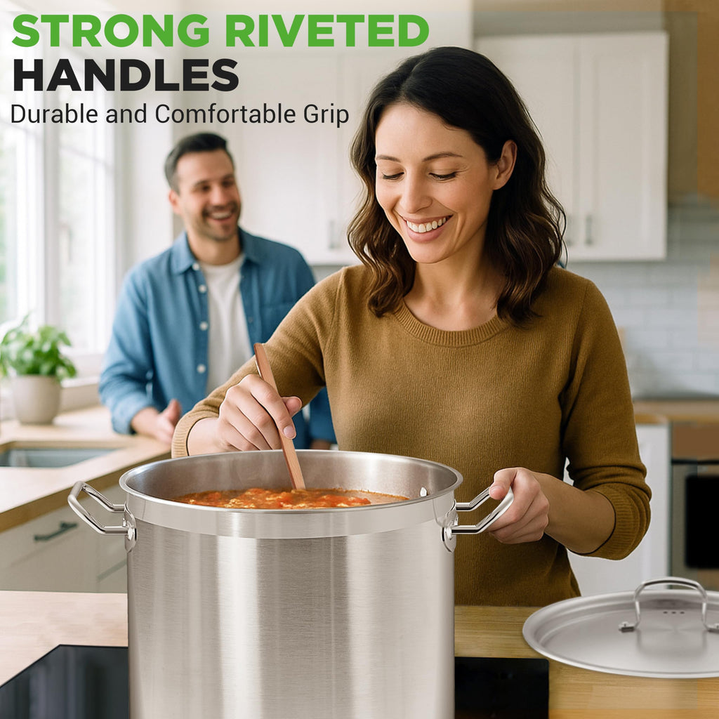 Stainless Steel Stock Pot with Lid 40 Qt S14305