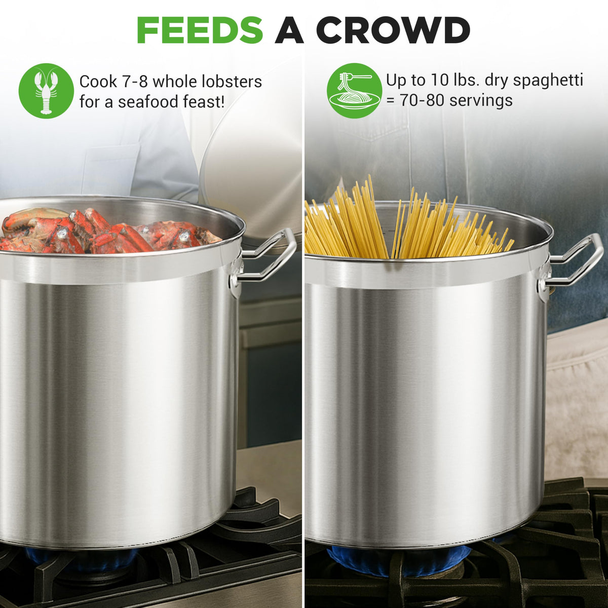 Stainless Steel Stock Pot with Lid 40 Qt S14305