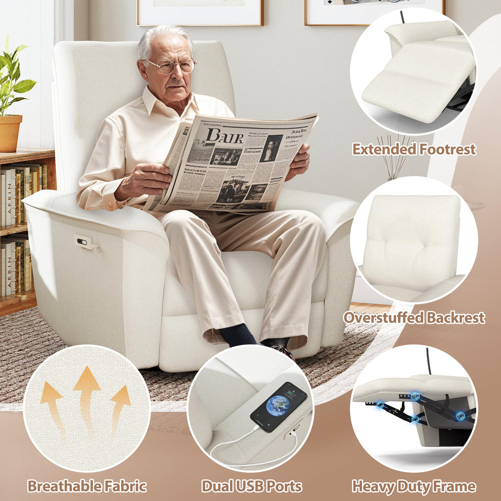 Power Swivel Rocker Recliner Chair with Phone Holder and USB Ports V338